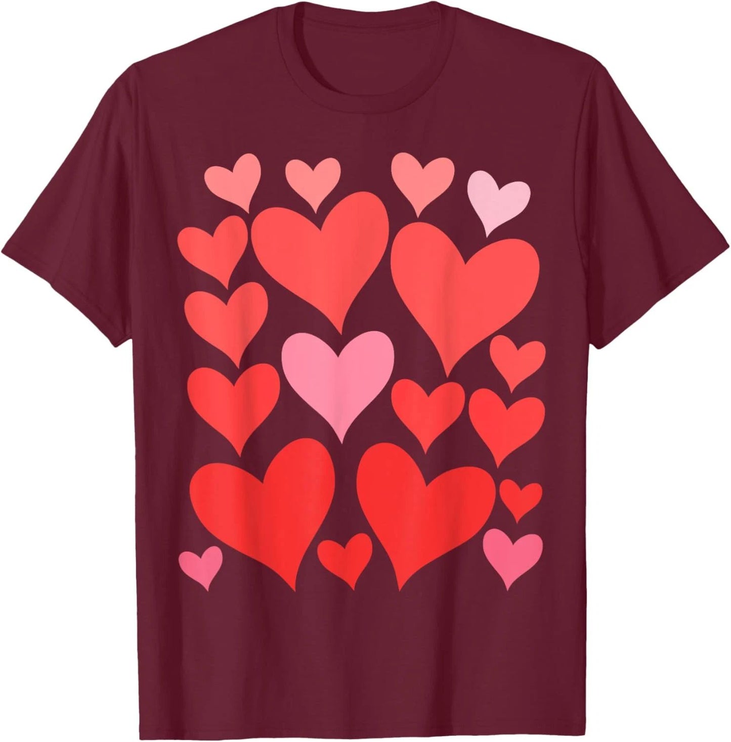 Love Valentines Day Hearts Silhouette Cute V-Day T-Shirt