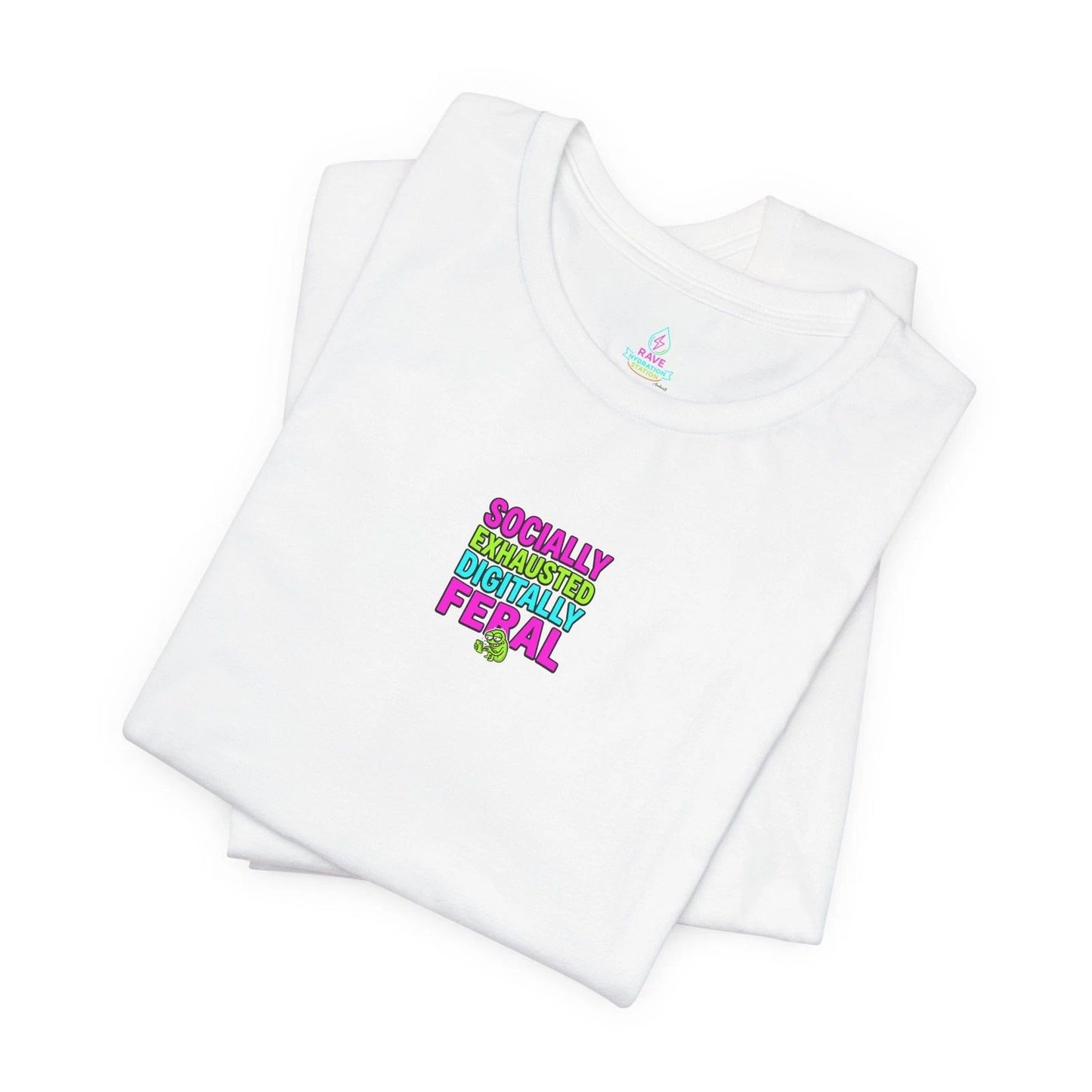 Socially Exhausted Digitally Feral Tee | meme shirt, brain rot humour