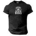 Vikings Skull T Shirt Gym Clothing Bodybuilding Born To Be Warrior Exercise Top