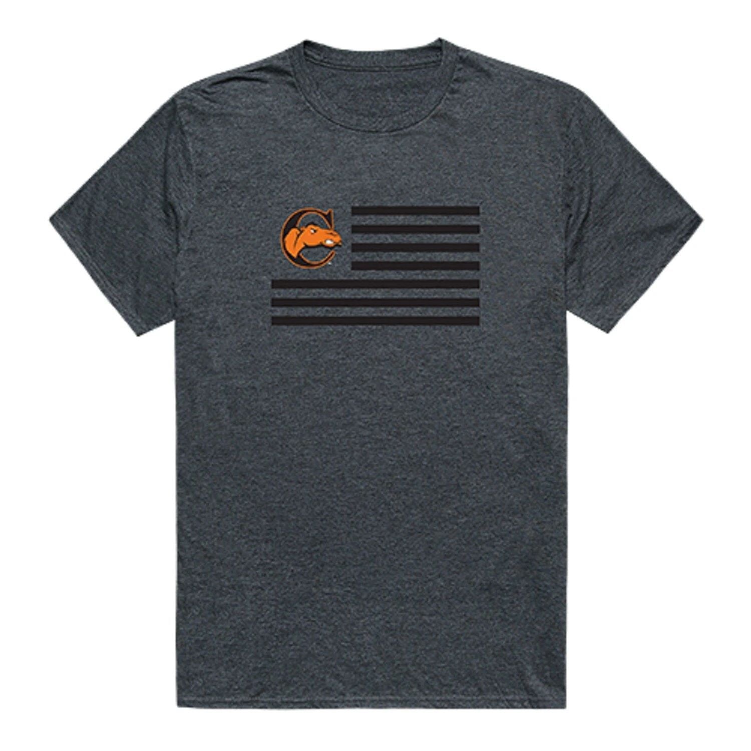 Campbell University Camels CU NCAA Cotton College Logo USA Flag T-Shirt S - 2XL