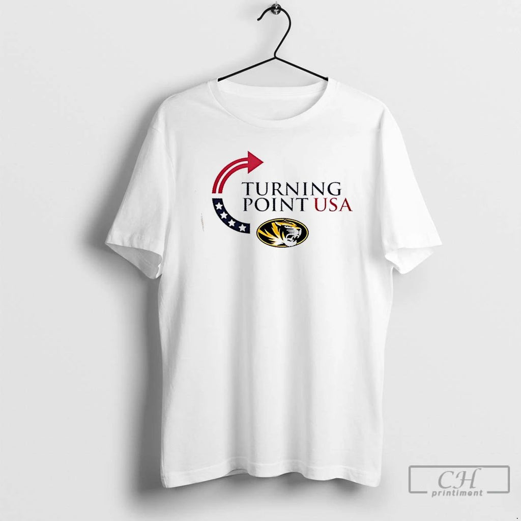Premium Missouri Tigers X Freedom Turning Point Usa Charlie Kirk 2 Sided T Shirts