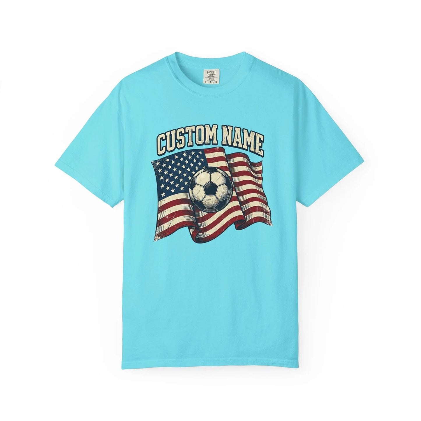 Retro USA Custom Soccer Shirt | Personalized Name Football Fan Tee | Worn