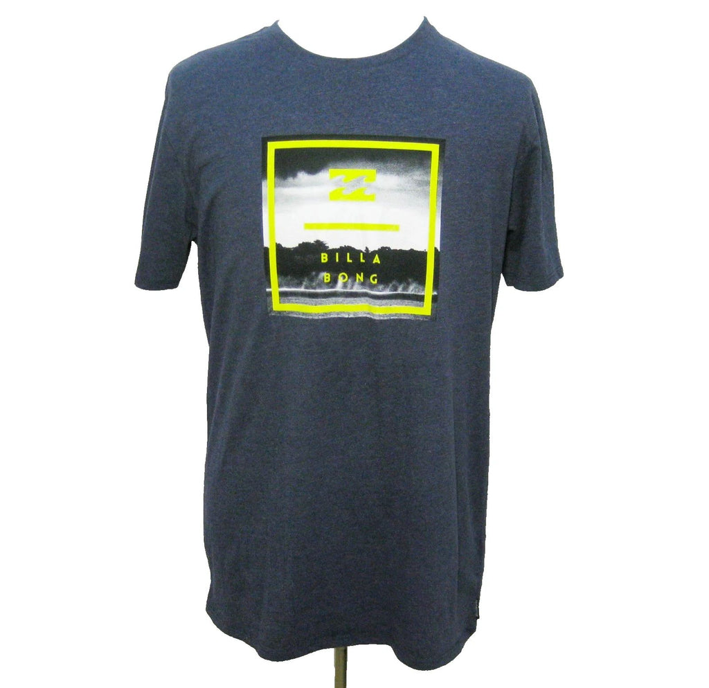 Billabong Mens XL Blue Short Sleeve T-Shirt Beach Ocean Surf Graphic Cotton Top