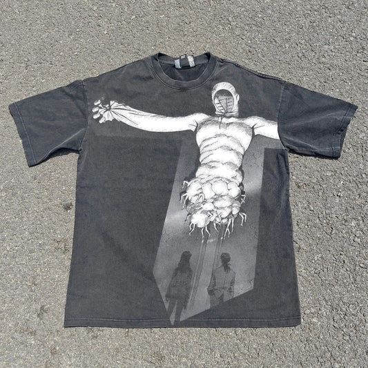Evangelion Lilith Anime Graphic Streetwear Heavy Cotton T-Shirt Washed
