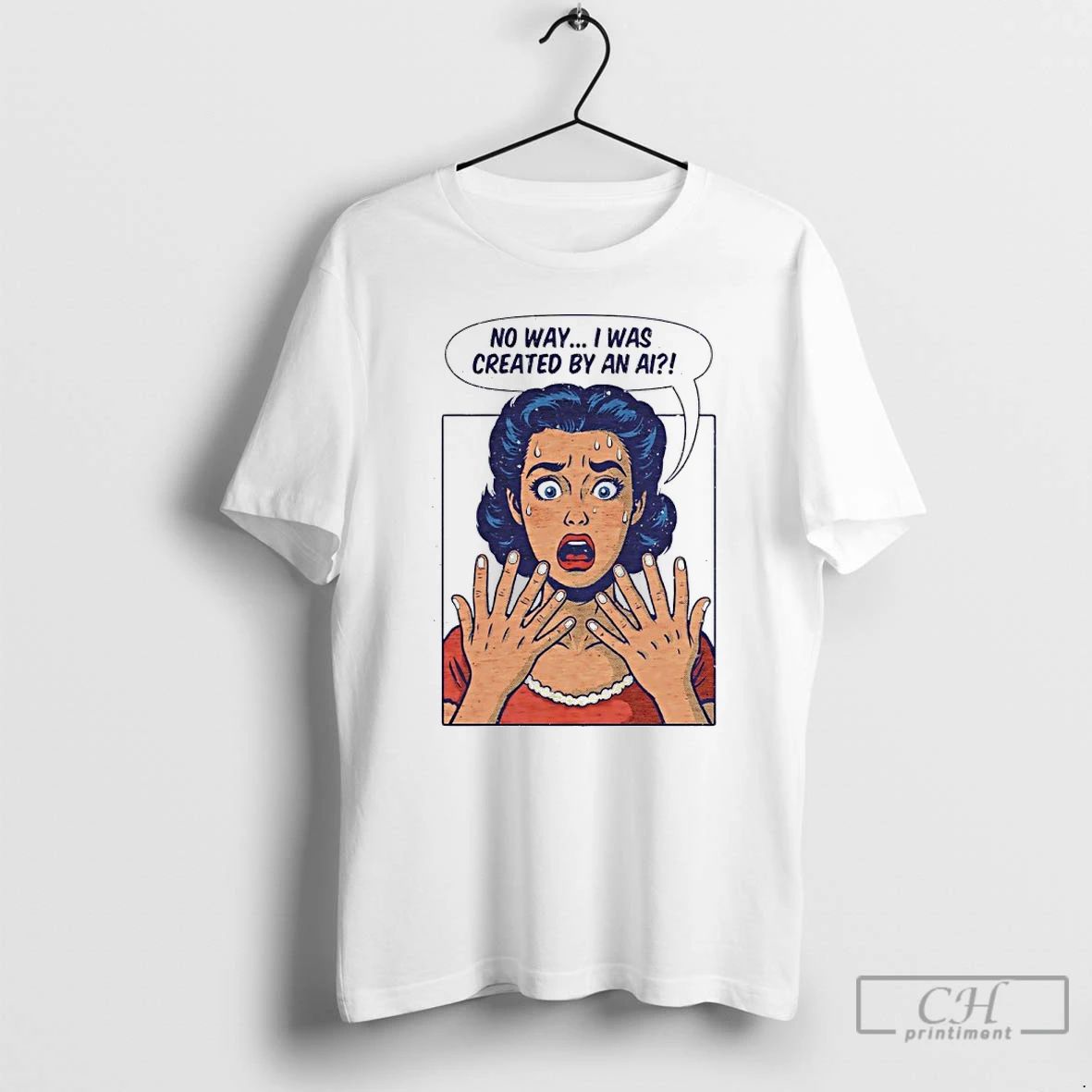Premium No Way I Was Created By An Ai Panic T Shirts