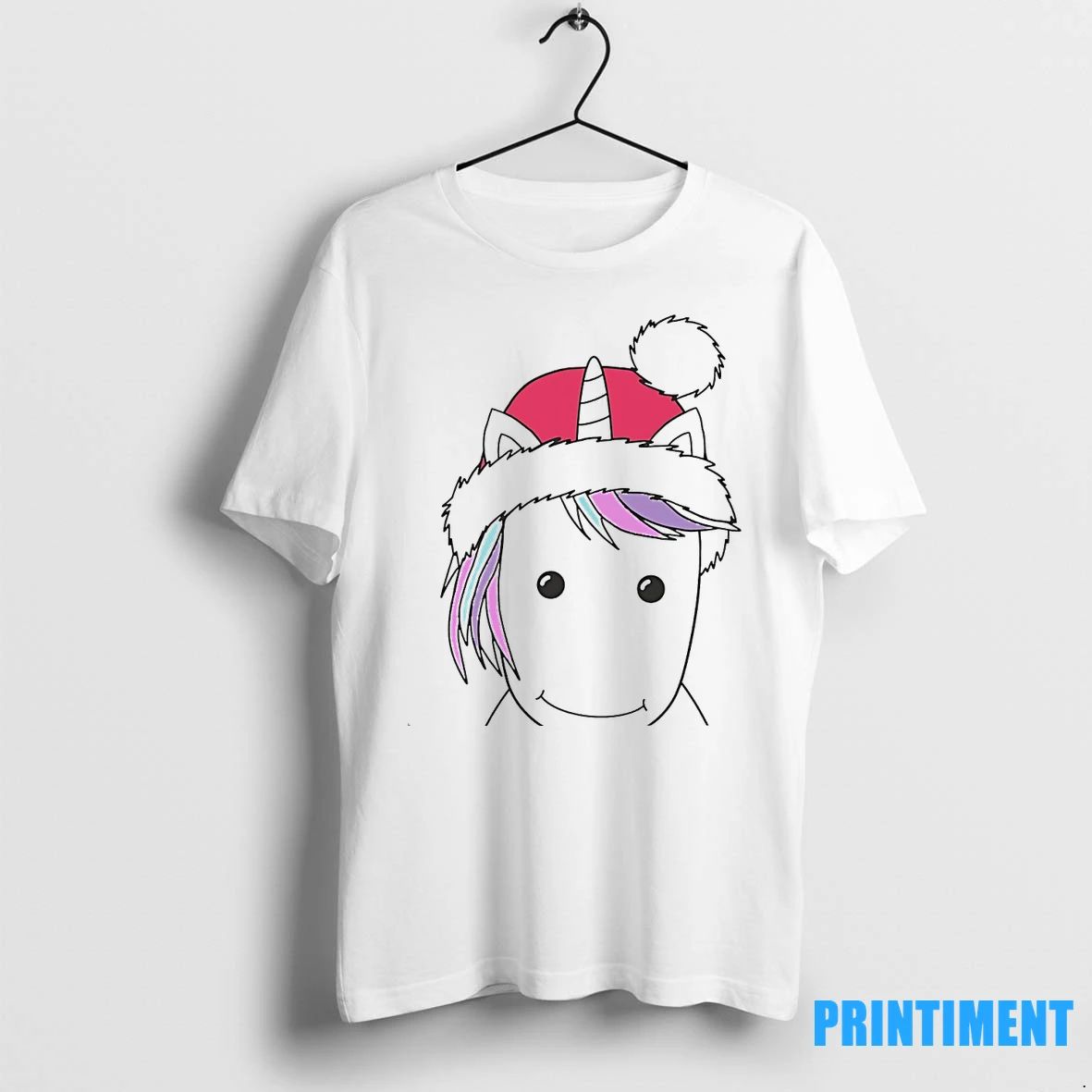 Santa Hat Unicorn Minimalist Cute Christmas Tshirts Sweater