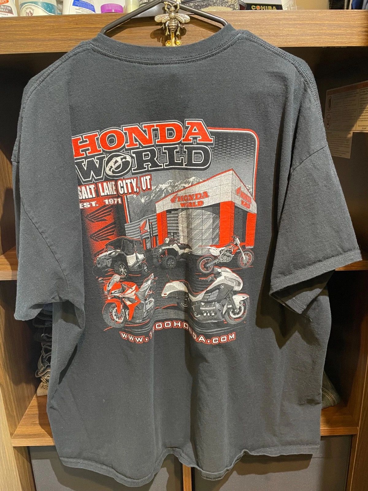 SLC  dirt bike Honda Classic Large Black T-Shirt Cotton street motorcycle