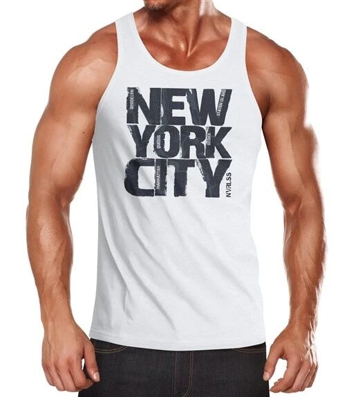 Herren Tank-Top New York City Schriftzug Print Fashion Streetstyle Muskelshirt