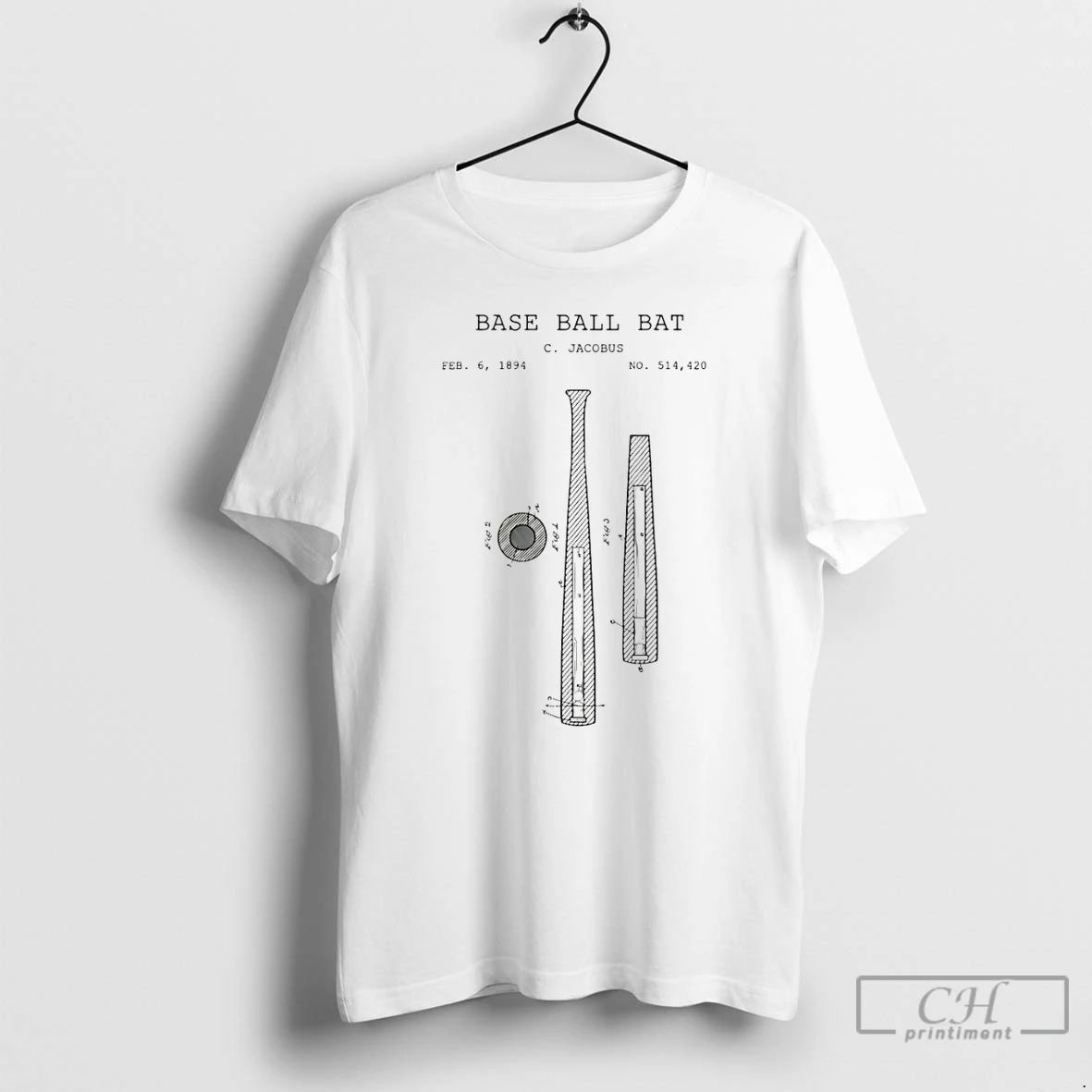 Classic Baseball Bat Bat C Jacobus Paint T Shirts