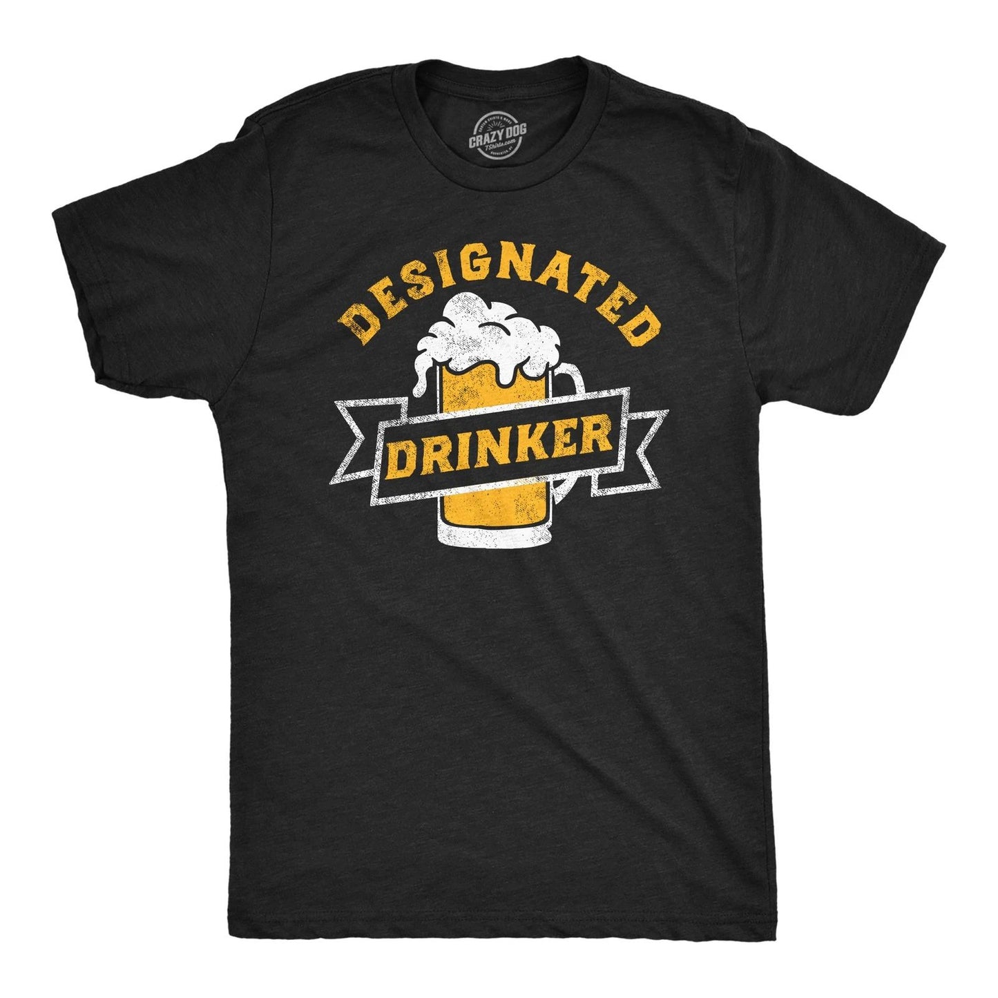 Mens Funny T Shirts Designated Drinker Sarcastic Party Tee for Men