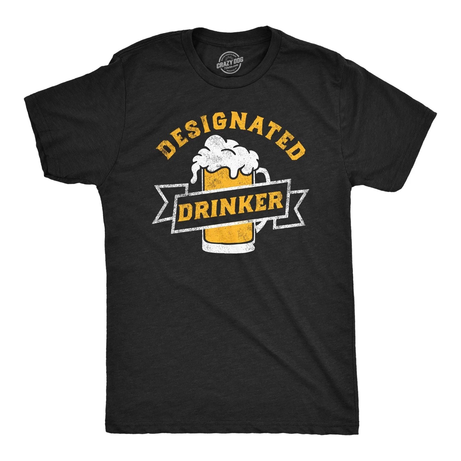Mens Funny T Shirts Designated Drinker Sarcastic Party Tee for Men
