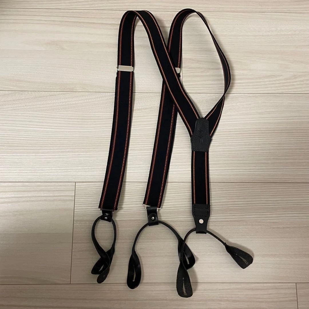 YOHJI YAMAMOTO POUR HOMME Suspenders Black Red One Size Used