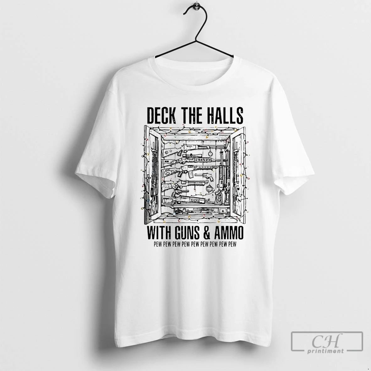 Premium Deck The Halls With Guns And Ammo Christmas T Shirts