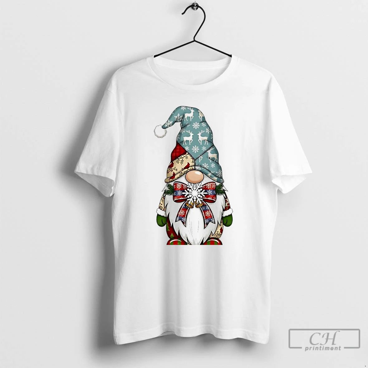 Classic Christmas Gnome Tumbler Wrap Winter White T Shirts