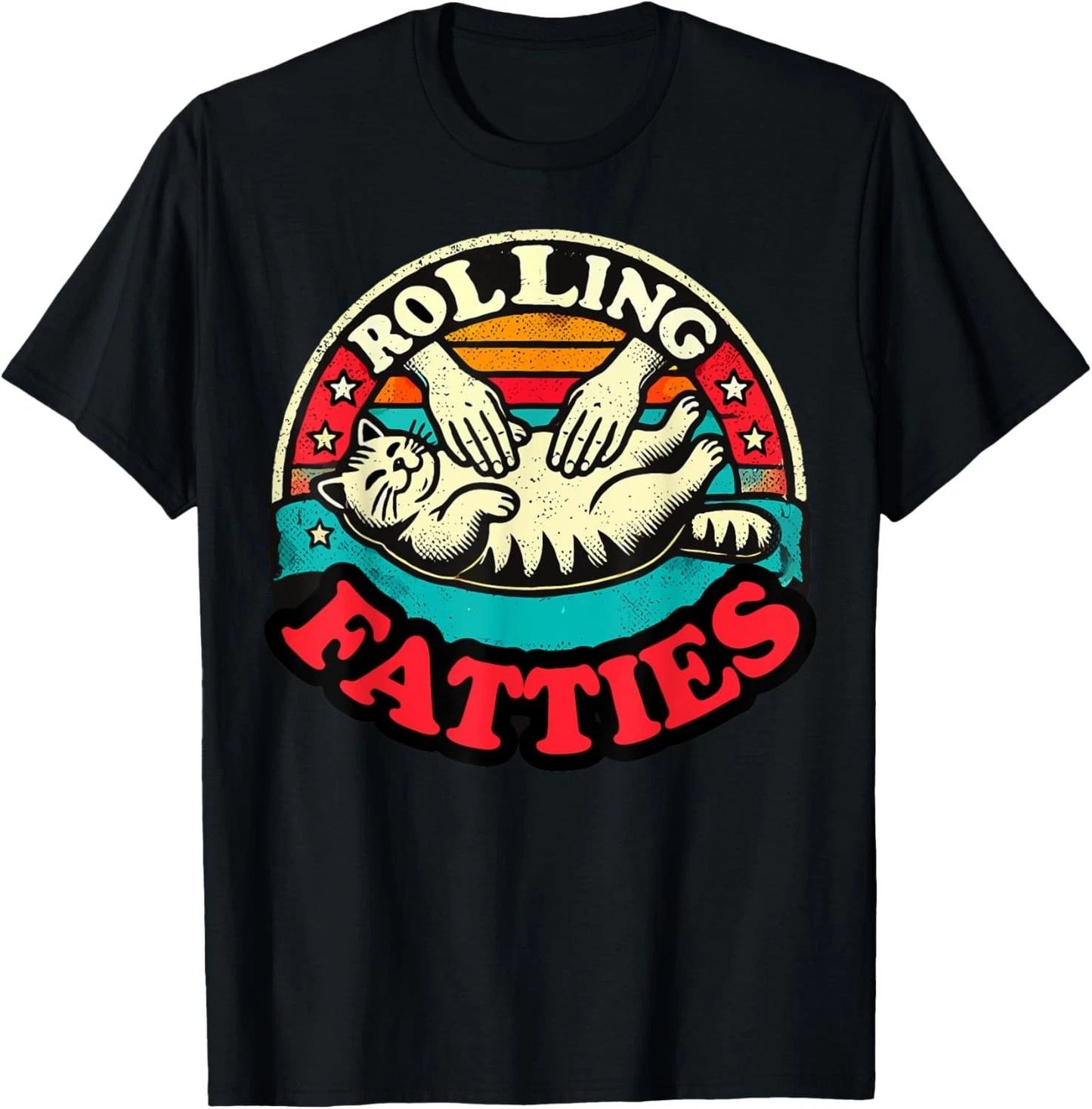 Funny Fat Kitten Cat Rolling Fatties Cute Kitty Owner Women T-Shirt