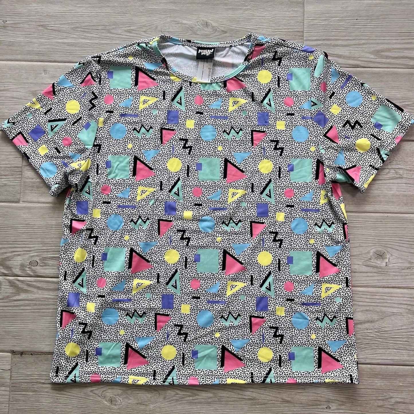 Modern Hero Shirt Adult L /XL Retro 90s Fun Lightweight Short Sleeve Tee Mens