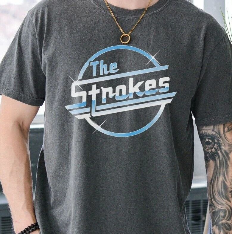 The Strokes Logo T-Shirt Indie Alternative Rock Band Comfort Colors 1717 Tee