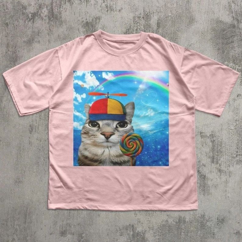 Happy Cat Dreamcore Meme Shirt Brainrot Weird Funny Kitten Graphic Tee
