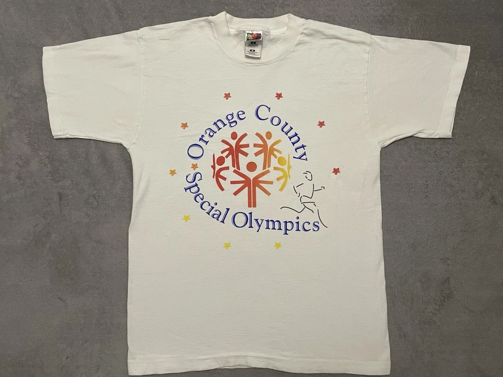 Vintage 90s Special Olympics Orange County Florida T-shirt Mens M Medium White