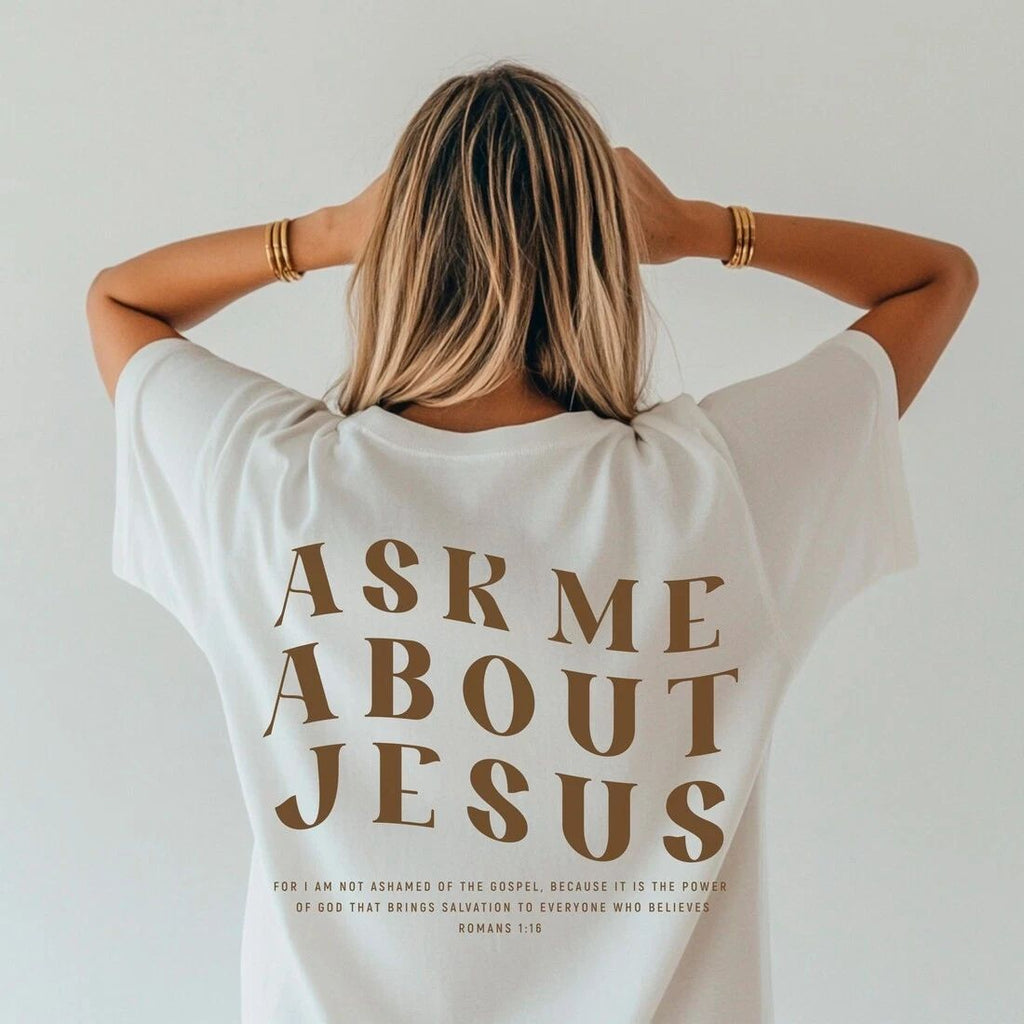 Ask Me About Jesus Shirt, Christian Shirt, Christian Clothing, Evangelism shirt