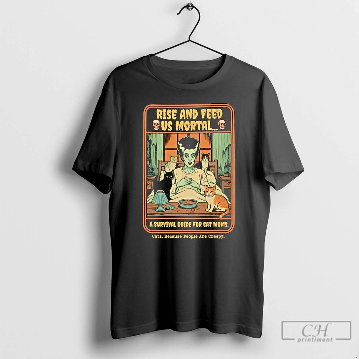 Premium Rise And Feed Us Mortal A Survival Guide Cat Moms Halloween T Shirts