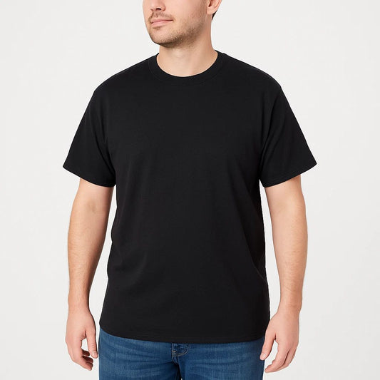 Classic Black T-shirt Mens 2XL 50-52 Crew Neck Short Sleeve Minimal Modern Fall