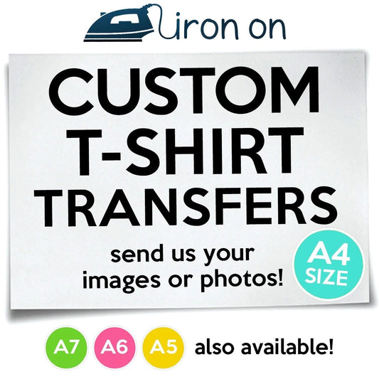 Custom Iron On T-Shirt Transfer A4 Your Image Photo Design Personalised Hen Stag