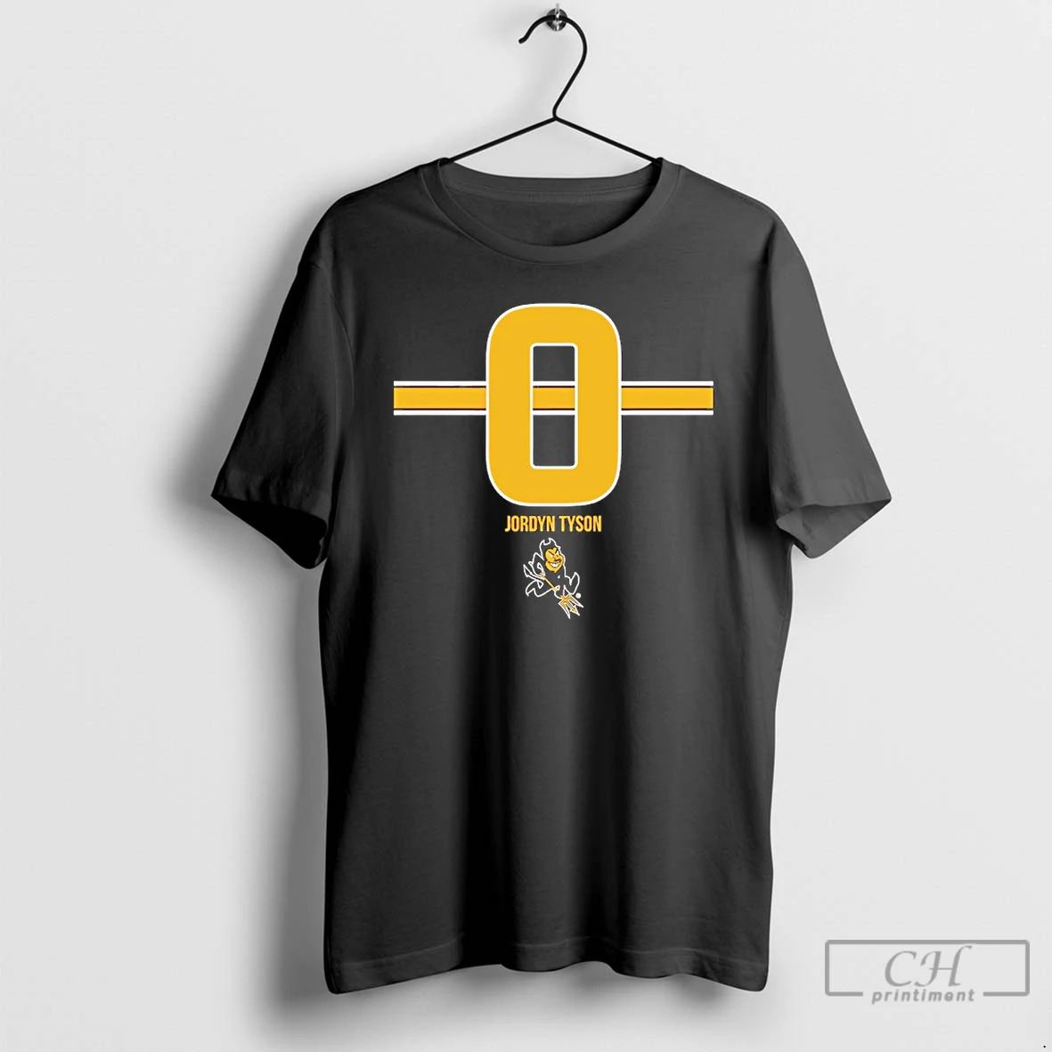 Classic Jordyn Tyson 0 Arizona State Sun Devils Football Stripe T Shirts