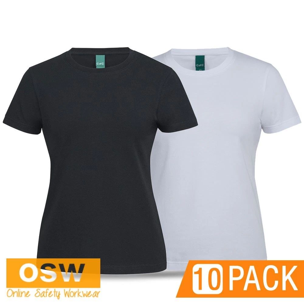 10 X Ladies Cotton Short Sleeve Flexible Comfort Stylish Daily Top