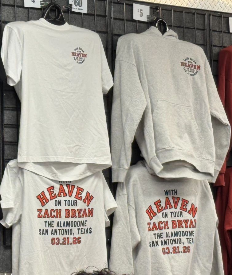 Zach Bryan Tour With Heaven On Tour Mar 21st 2026 San Antonio T-shirt Hoodie