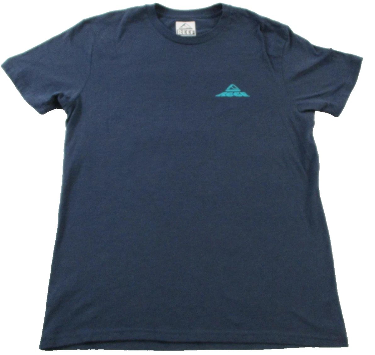 Reef Shirt Mens Large Blue Skeleton Flamingo Float Graphic Beach Surf Tee 1592