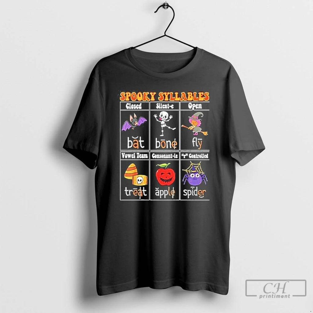 Premium Spooky Syllables Teacher Halloween T Shirts