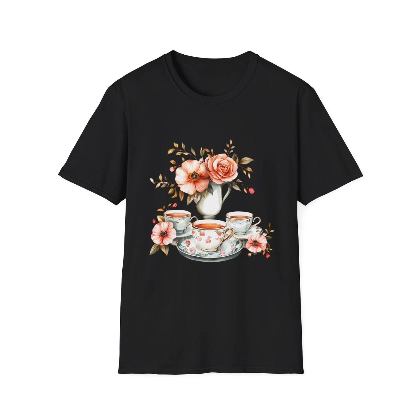 Floral Tea Party T-Shirt | Cute Gifts, Daily Wear, Tea Lovers, Spring Fashion,