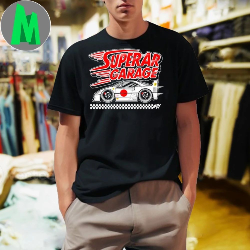 White Super Car Garage Ferrari F40 Shirt
