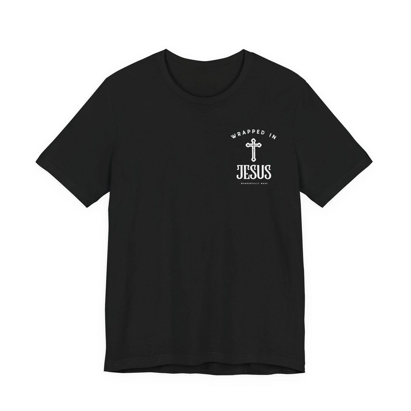 Wrapped in Jesus T‑Shirt — 'Wrapped in Jesus' Heart with Rays Graphic Tee.
