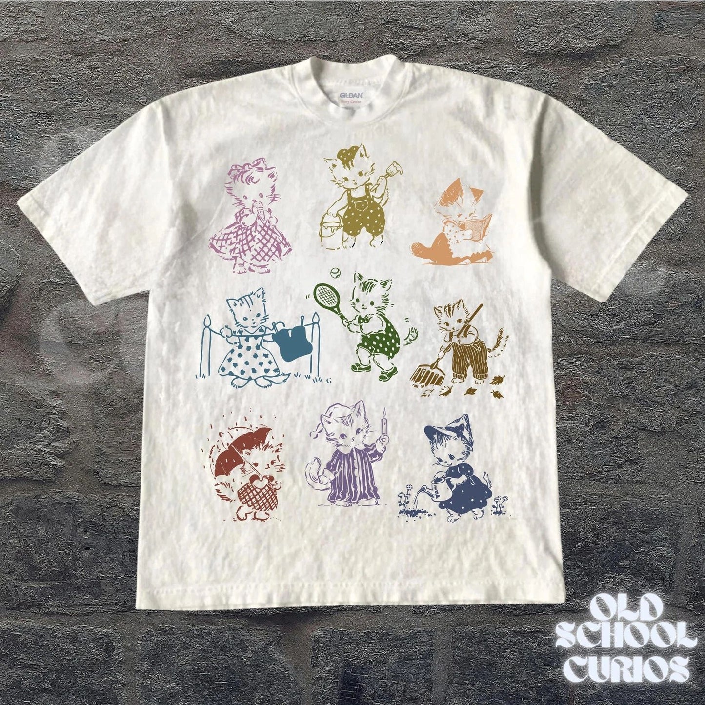 Cat 90s Tattoo Vintage T-shirt  Retro Kitten Cute Shirt  Cat Lovers Gift  Cats