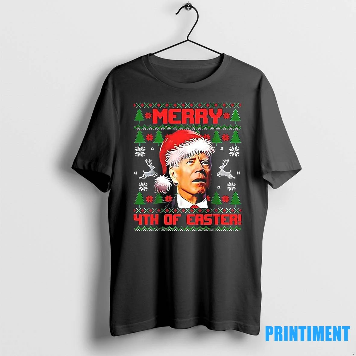 Merry 4th Of Easter Joe Biden Christmas Ugly 2025 Tshirts Sweater