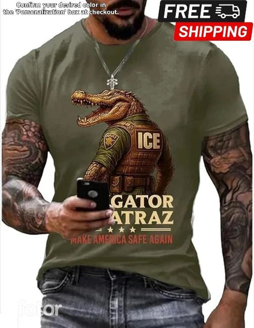 Alligator Alcatraz Ice Nature’s Own Border Patrol Men Women T-Shirt ICE T-Shirt