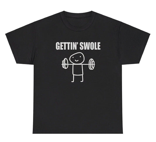 Getting Swole Meme T Shirt Funny Gym Working Out Meme Humor Pump Cover Tee