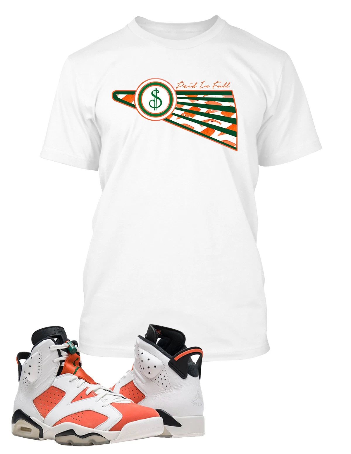 Paid In Full Graphic Sneaker Sport Tee Shirt Match J6 GATORADE Pro Club Shaka T