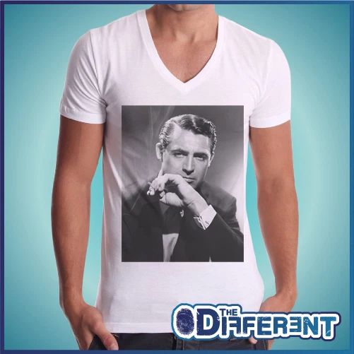T-shirt V Neck Cary Grant Actor Vintage The Happiness Is Have My-Shirt New