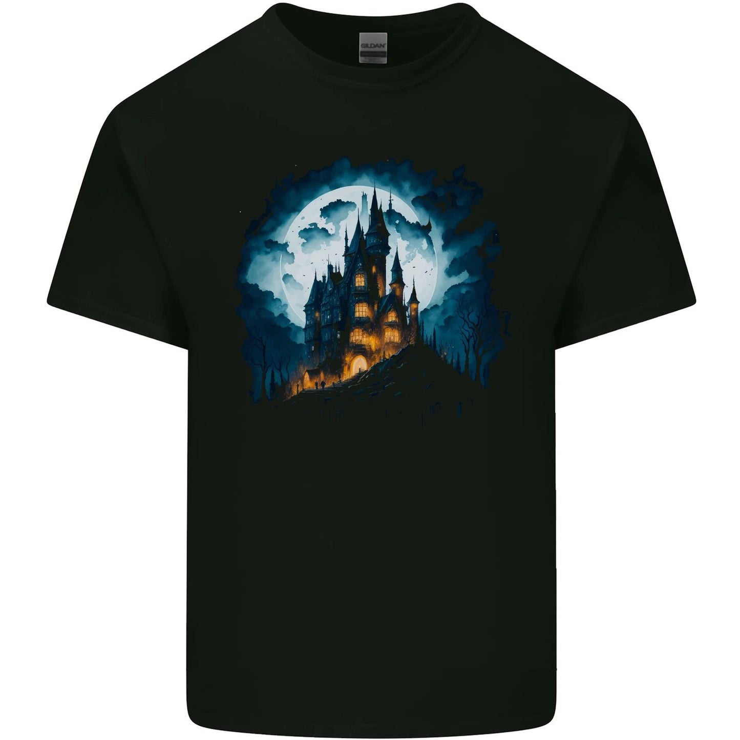 A Haunted Castle Fantasy Halloween Mens Light Cotton T-Shirt