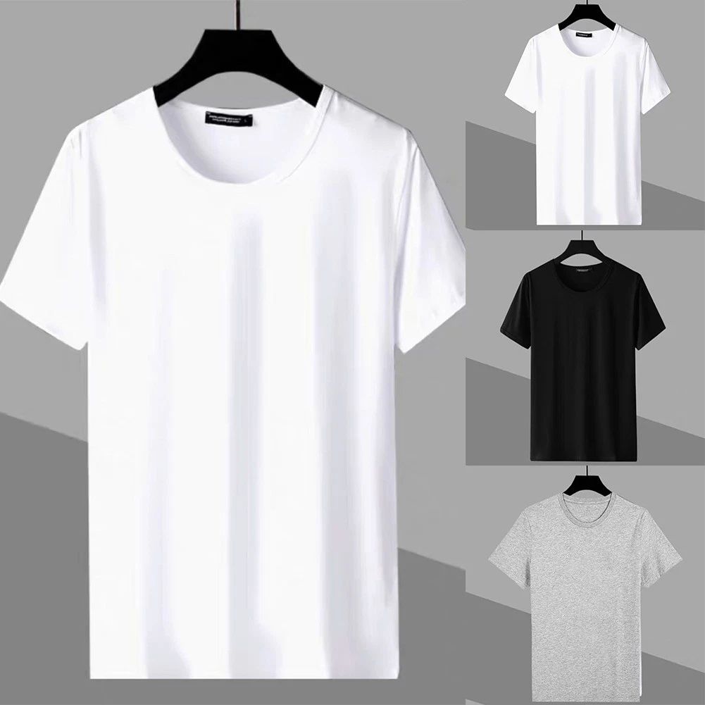 Solid Color Men's Slim Fit T Shirt Tee Top Casual Short Sleeve Trendy Style