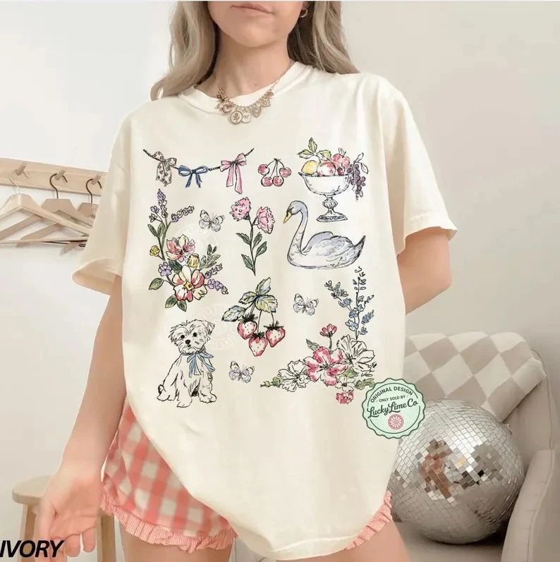 Vintage Cottagecore Comfort Tee Aesthetic Nature Lover Gift
