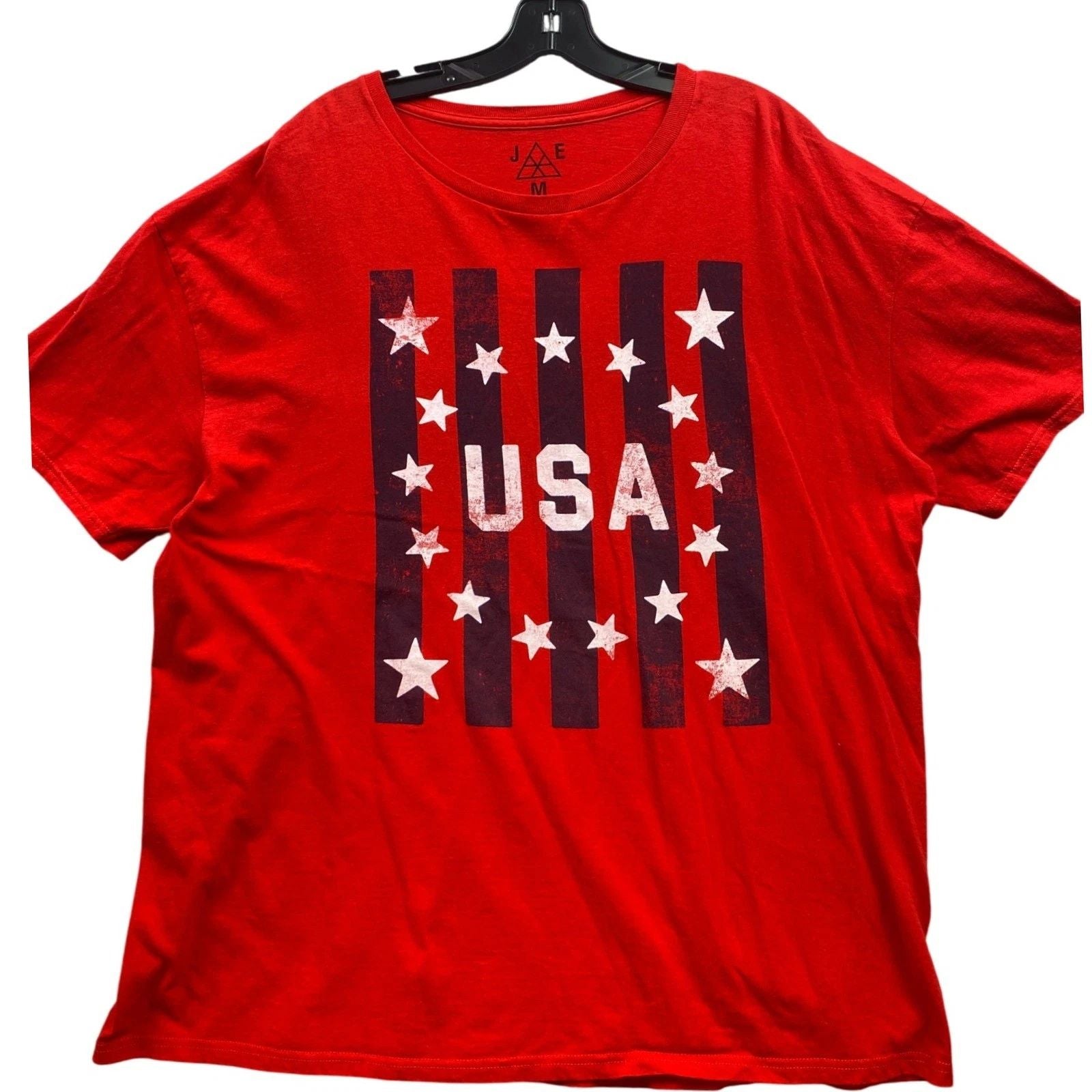 USA Shirt Mens 2XL Patriotic Spell Out Festival Everyday Streetwear Academia