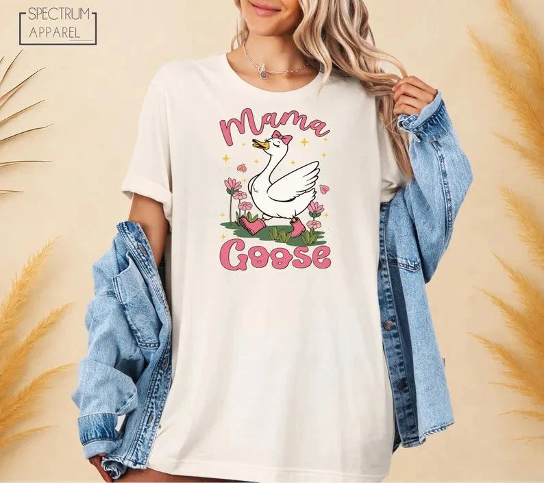 Cute Mama Goose Comfort Tee Duck Mama Mom Life Gift