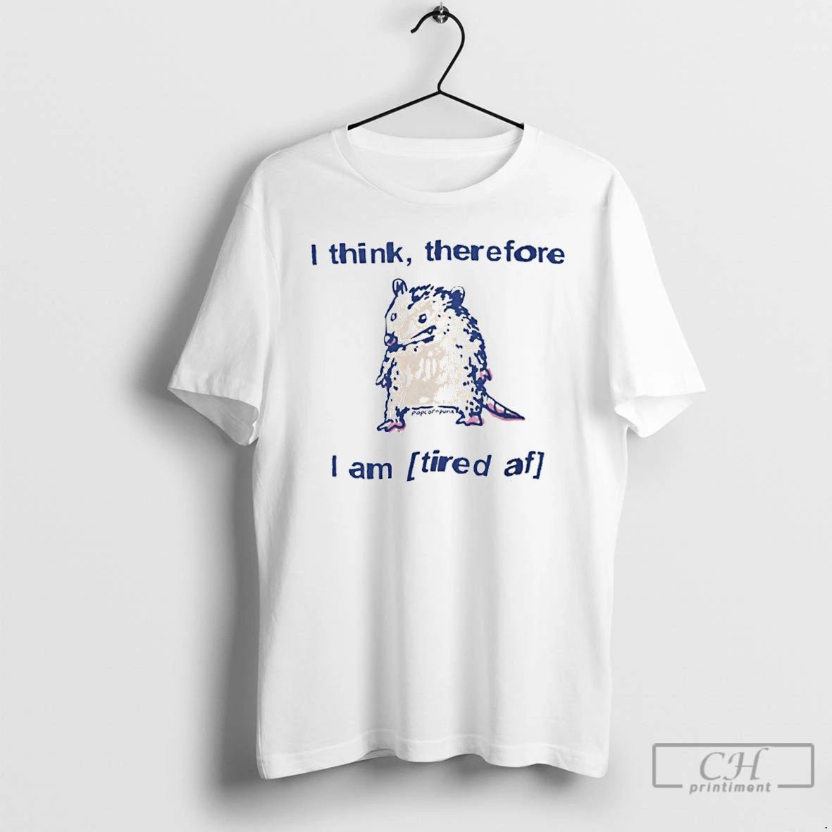 Premium Funny Opossum I Think Therefore I Am Tired T Shirts