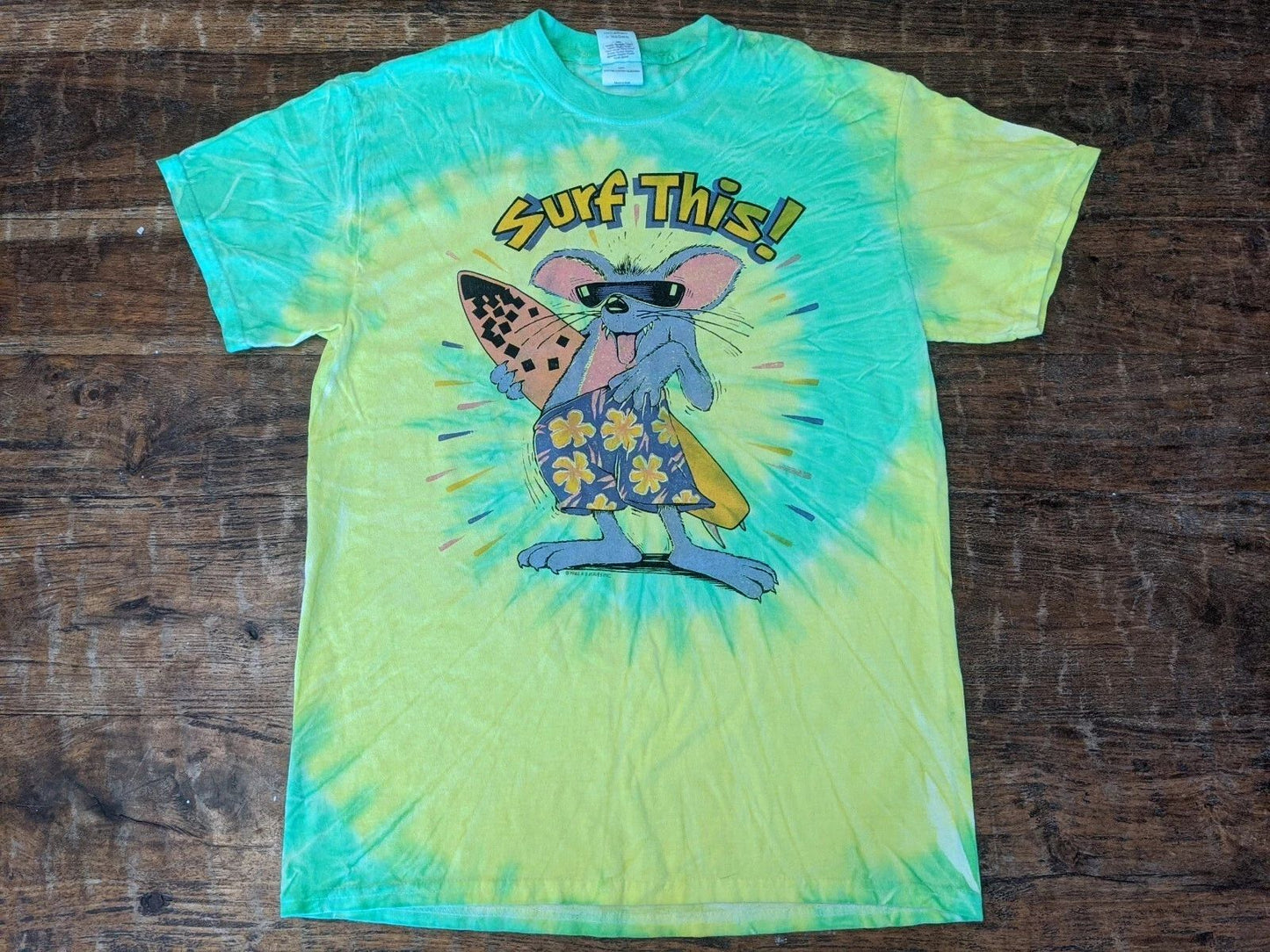vintage 1985 Surf This 1985 AR Waves Inc Tie Dye Shirt medium cotton