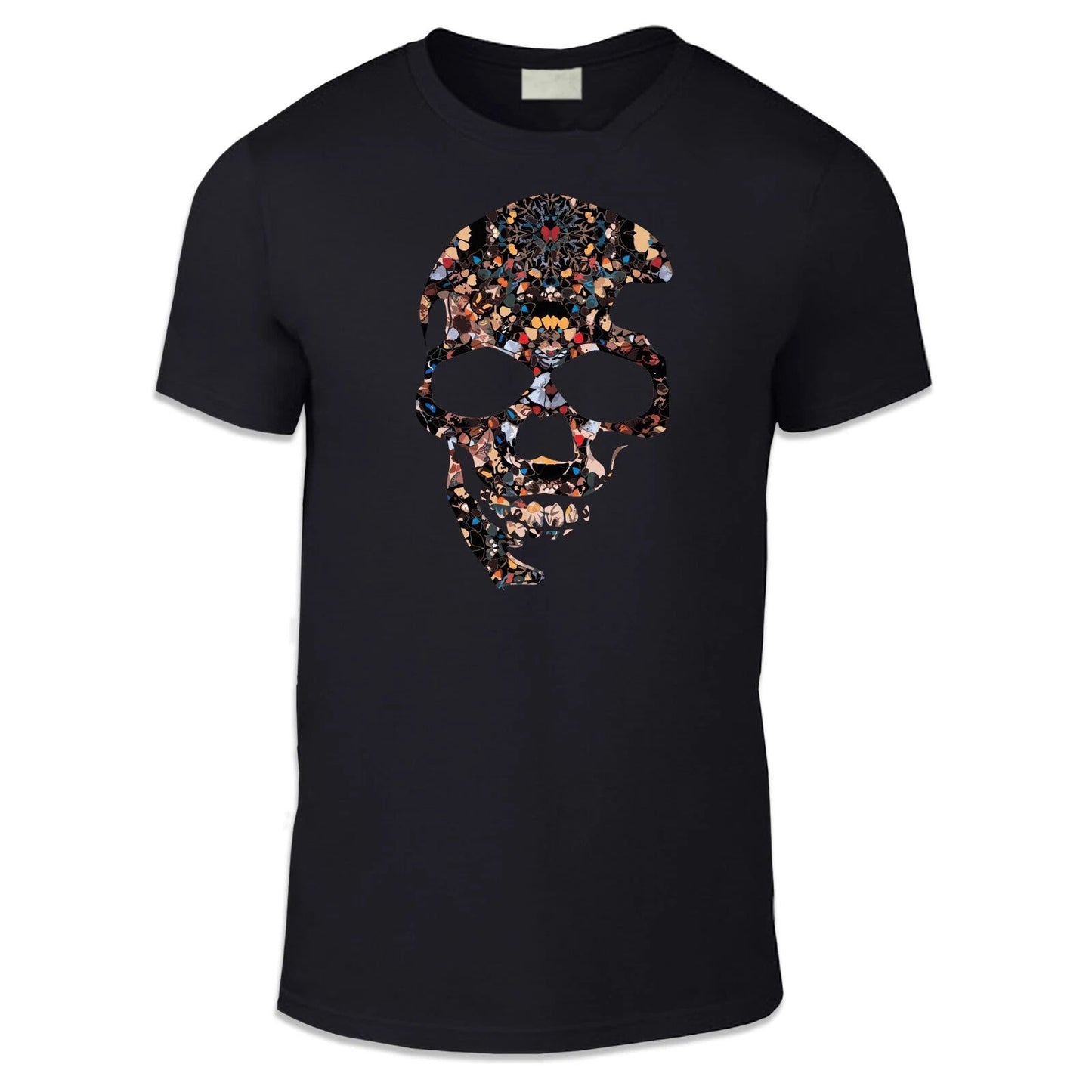 Floral Pattern Skull Adult Unisex T Shirt - Cool Art Goth Fantasy Gift