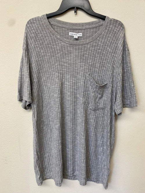 And Now This Men's Grey Ribbed Pocket T Shirt Size XLarge NWT